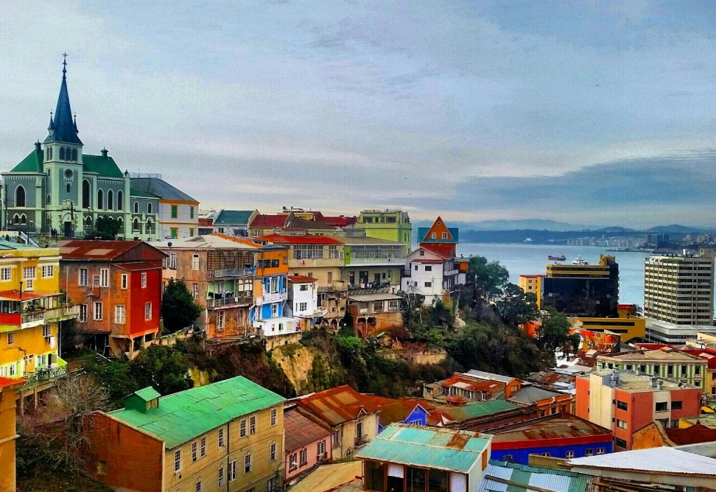A view of Valparaiso, a backpacker town with many hostels
