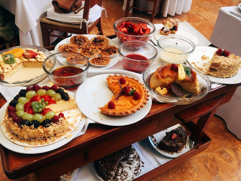 various deserts layed out