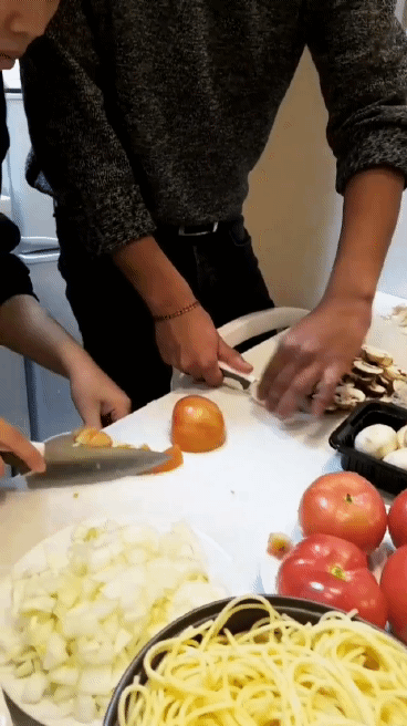 meal prep and cooking with fresh ingredients