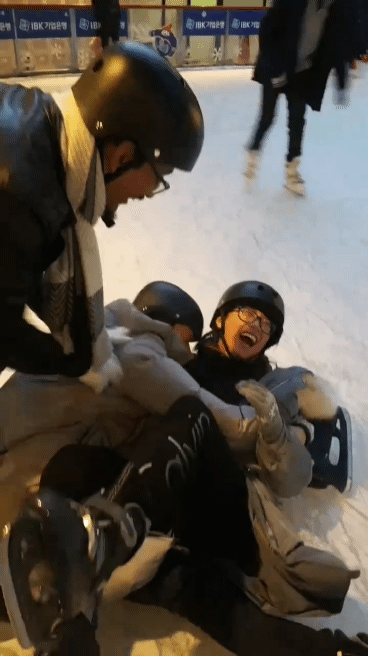 skating in Seoul with friends, and failing