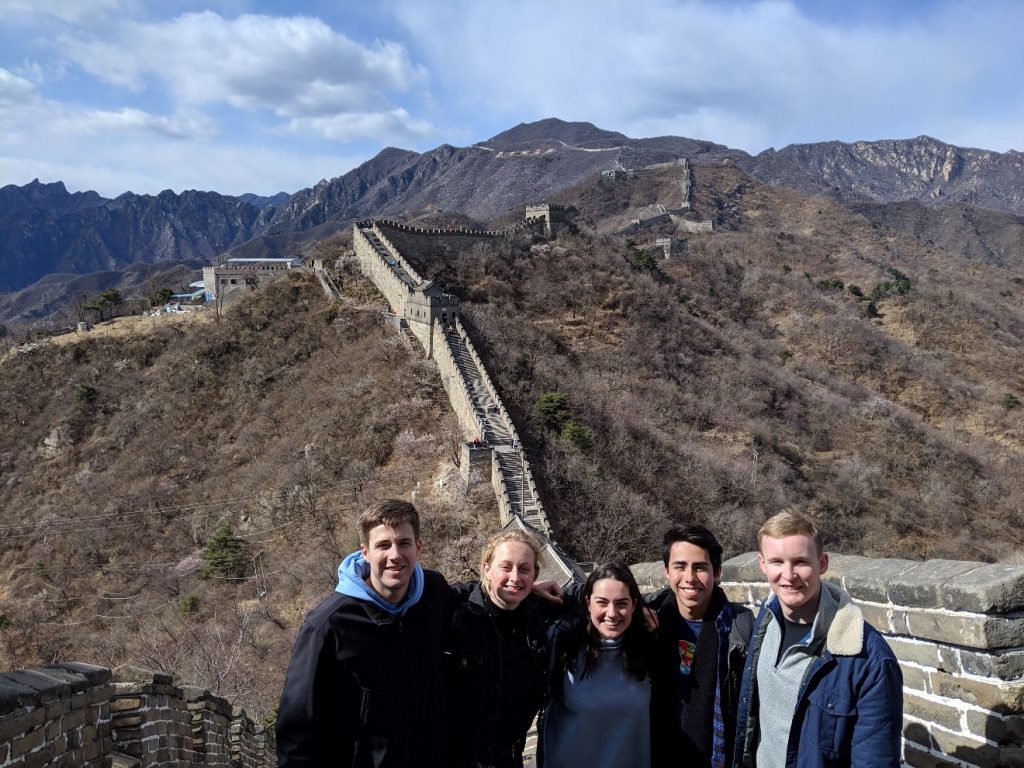 group photo at the great wall of China