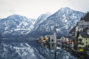 scenic view of mountains near body of water during daytime