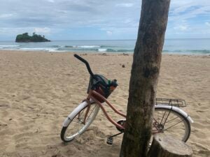 Bicycle parked at Playa Cocles