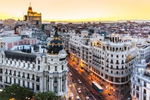 Aerial view of Madrid, Spain