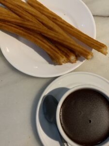 Churros and chocolate from the Chocolatería San Ginés