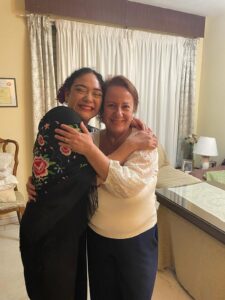 Jazzmyn hugs her host mom