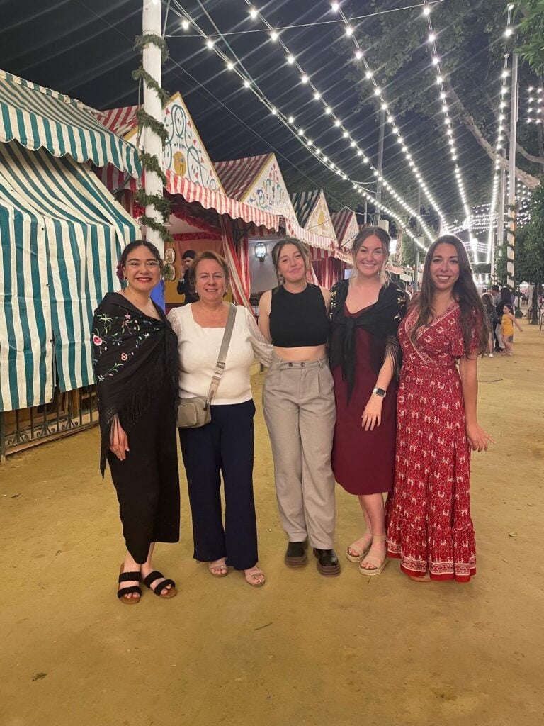 Jazzmyn and her host family at Feria de Sevilla!