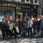 Group on walking tour in Brussels, Belgium.