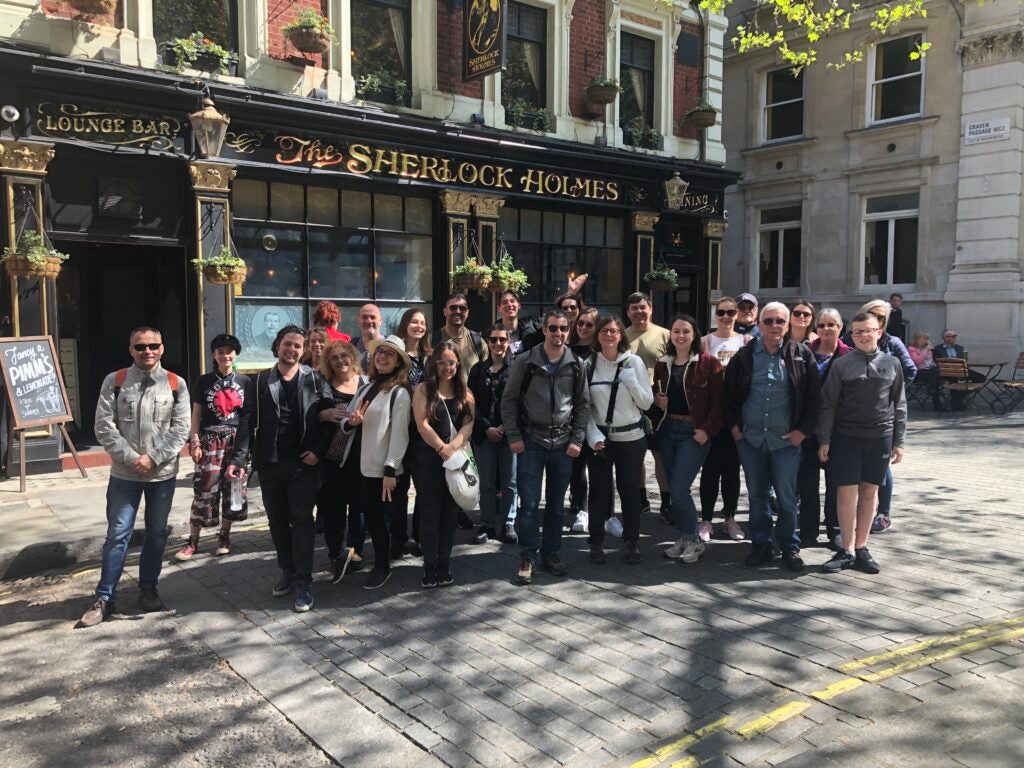 Group on walking tour in Brussels, Belgium.