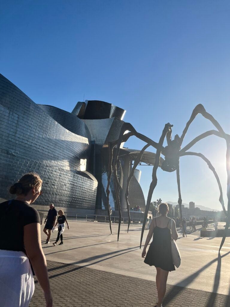 Outside of the Guggenheim museum in Bilbao, there's a huge sculpture of a spider.