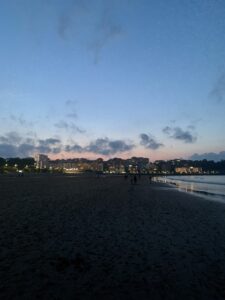 The beach at dusk