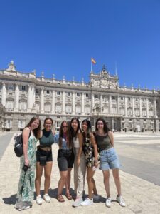 Vivian and friends in front of the Royal Palace in Madrid