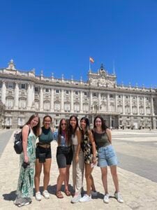 Vivian and friends in front of the Royal Palace in Madrid