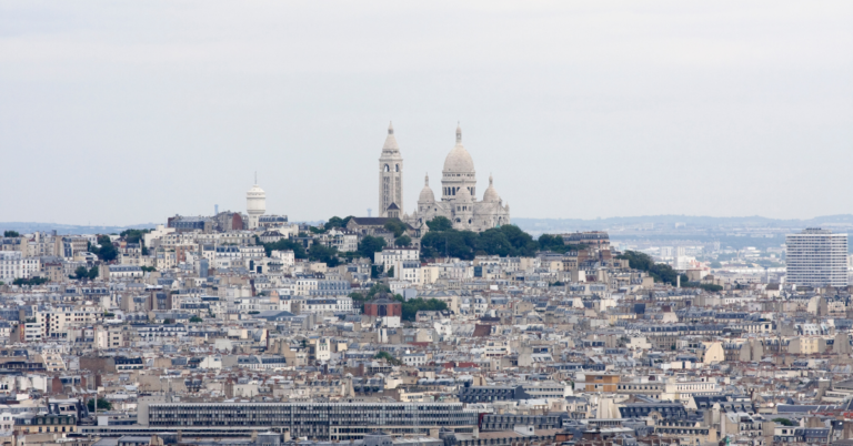 Montmartre sits on top of a hill in Paris's 18th arrandissement