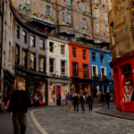 colorful Victoria Street in Edinburgh, Scotland