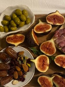 A spread of fruits arranged like a still life painting