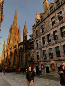 A gothic cathedral on Royal Mile in Edinburgh, Scotland