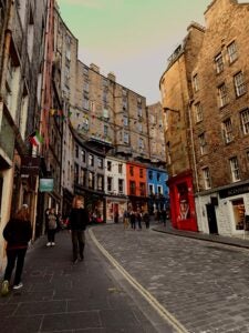 colorful Victoria Street in Edinburgh, Scotland