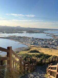 A sunrise over Jeju Island