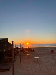 Sunset over beach in Cadiz