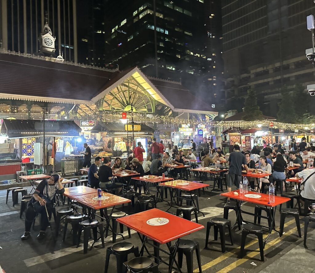 Photo of Lau Pa Sat outdoor food market in Singapore.
