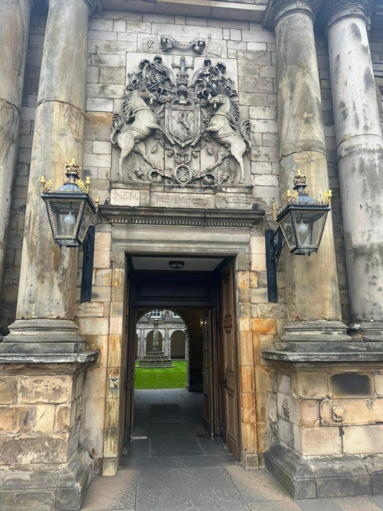 Large stone entrance that spans feets