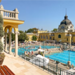 Outdoor thermal baths in Budapest, Hungary