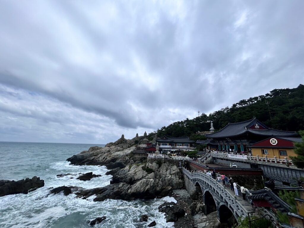 Yonggunsa Temple on the rocky Busan Sea coast