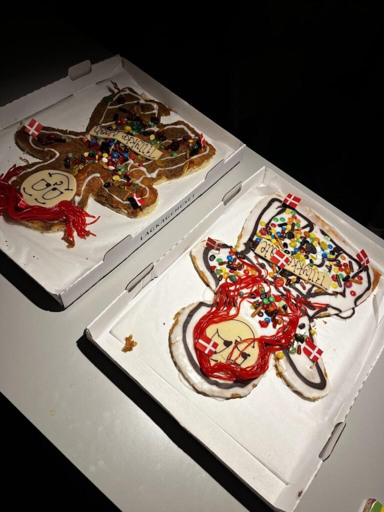 Kagekone and Kagemand (cake man and cake woman) for a Danish birthday celebration