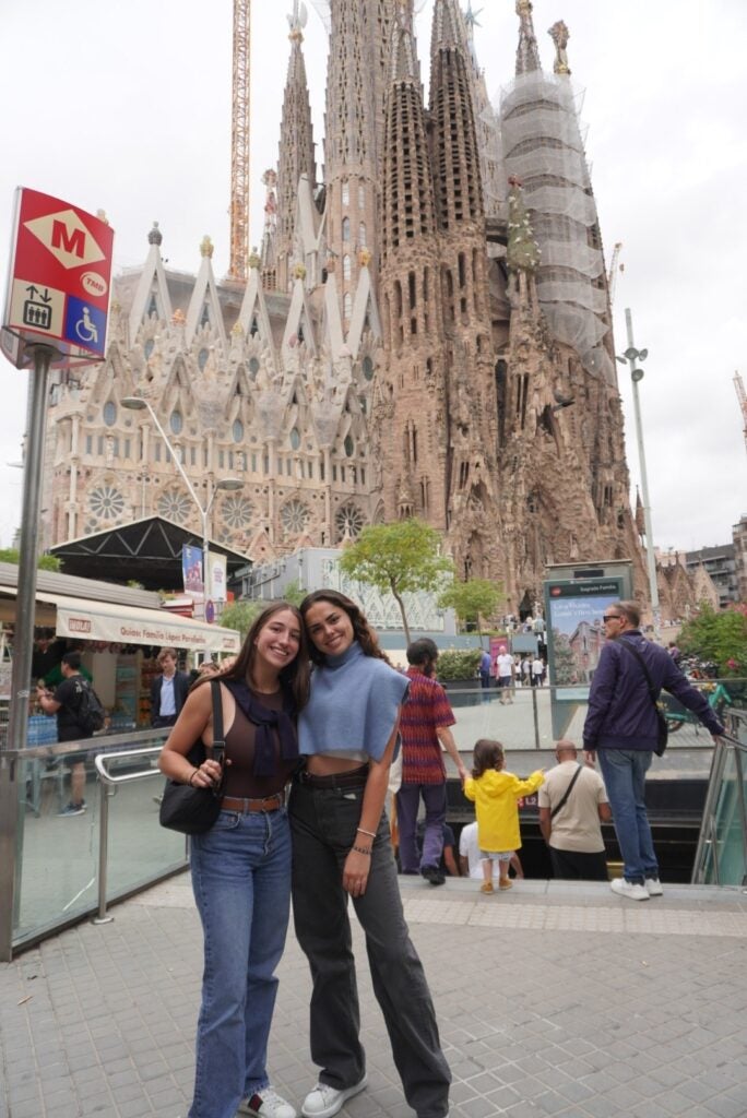 At the Sagrada Familia cathedral in Barcelona