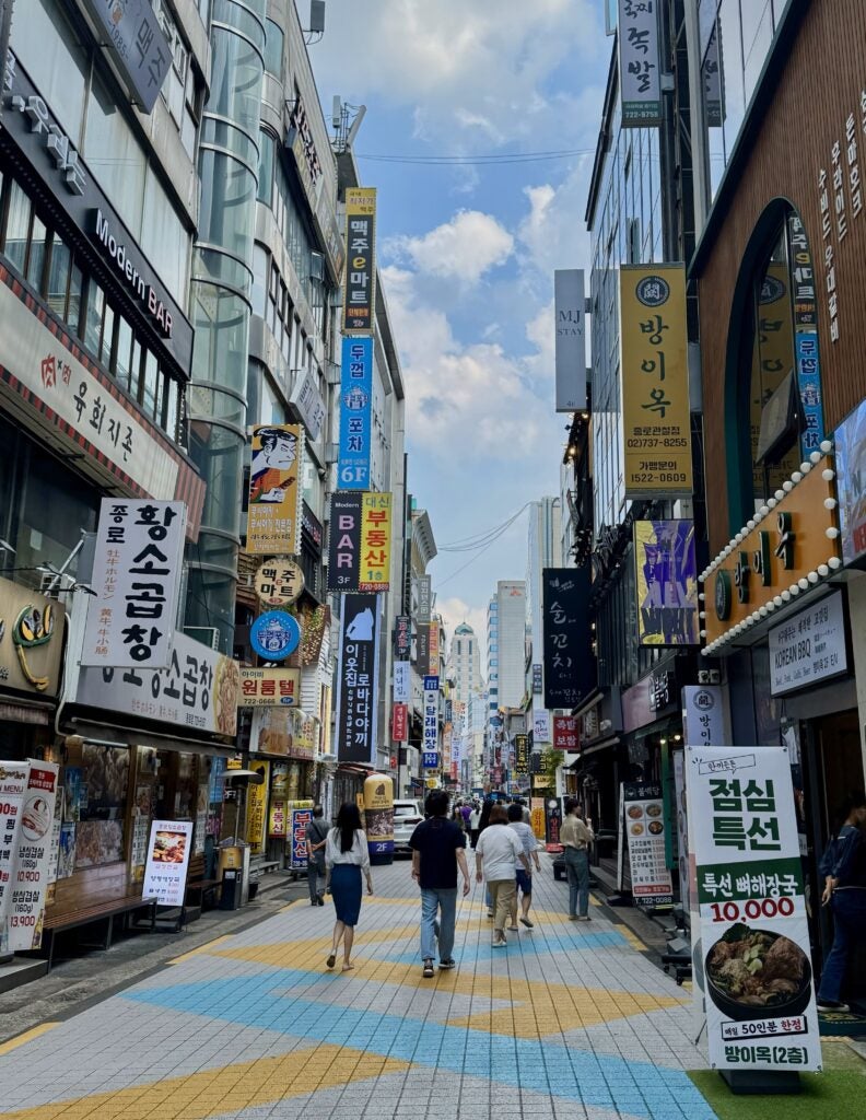 Vibrant streets of Seoul