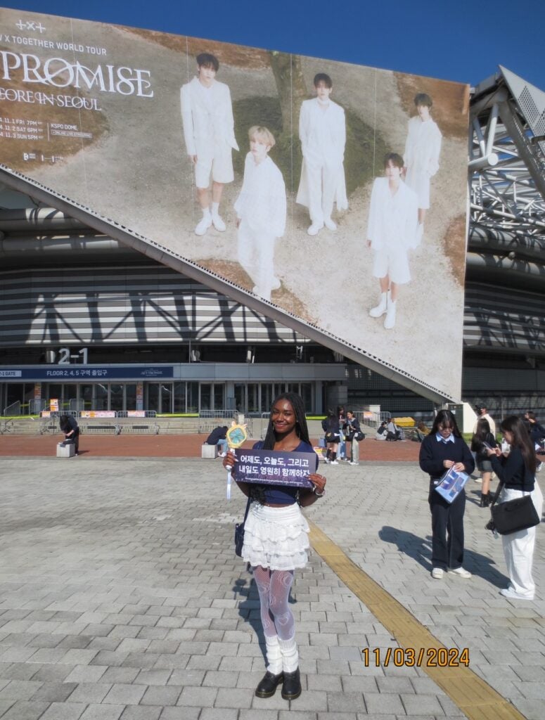 Outside a K-pop concert 