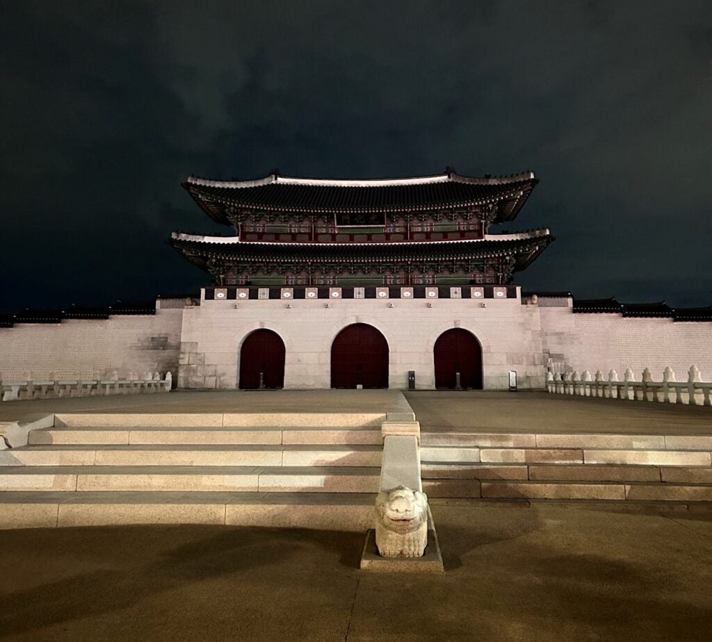 Gyeongbokgung Palace in South Korea at night