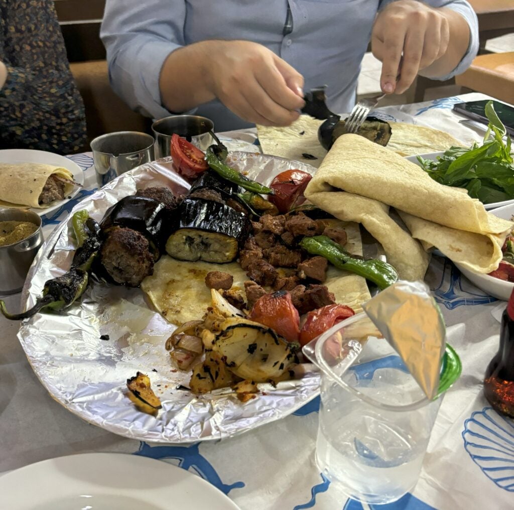 Eggplant kebab at a hidden restaurant in Yenikapı