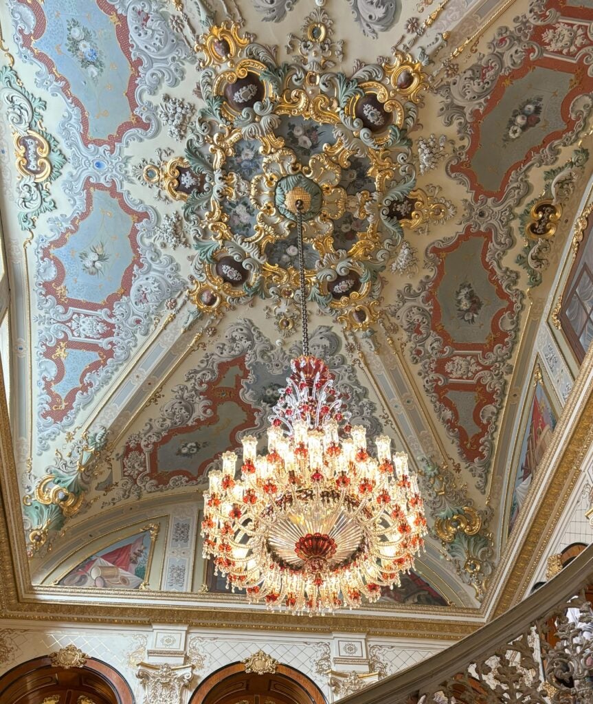 Gorgeous ceilings at Dolmabahçe Palace