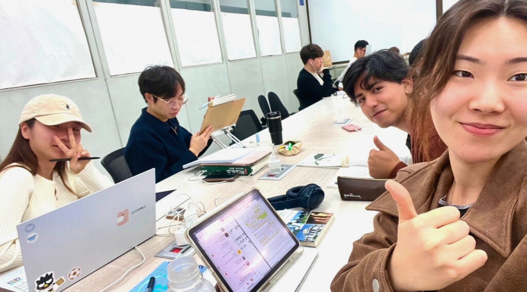 Studying with friends for midterms