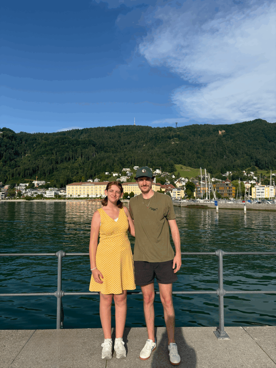 My cousin and I in Bregenz, Austria