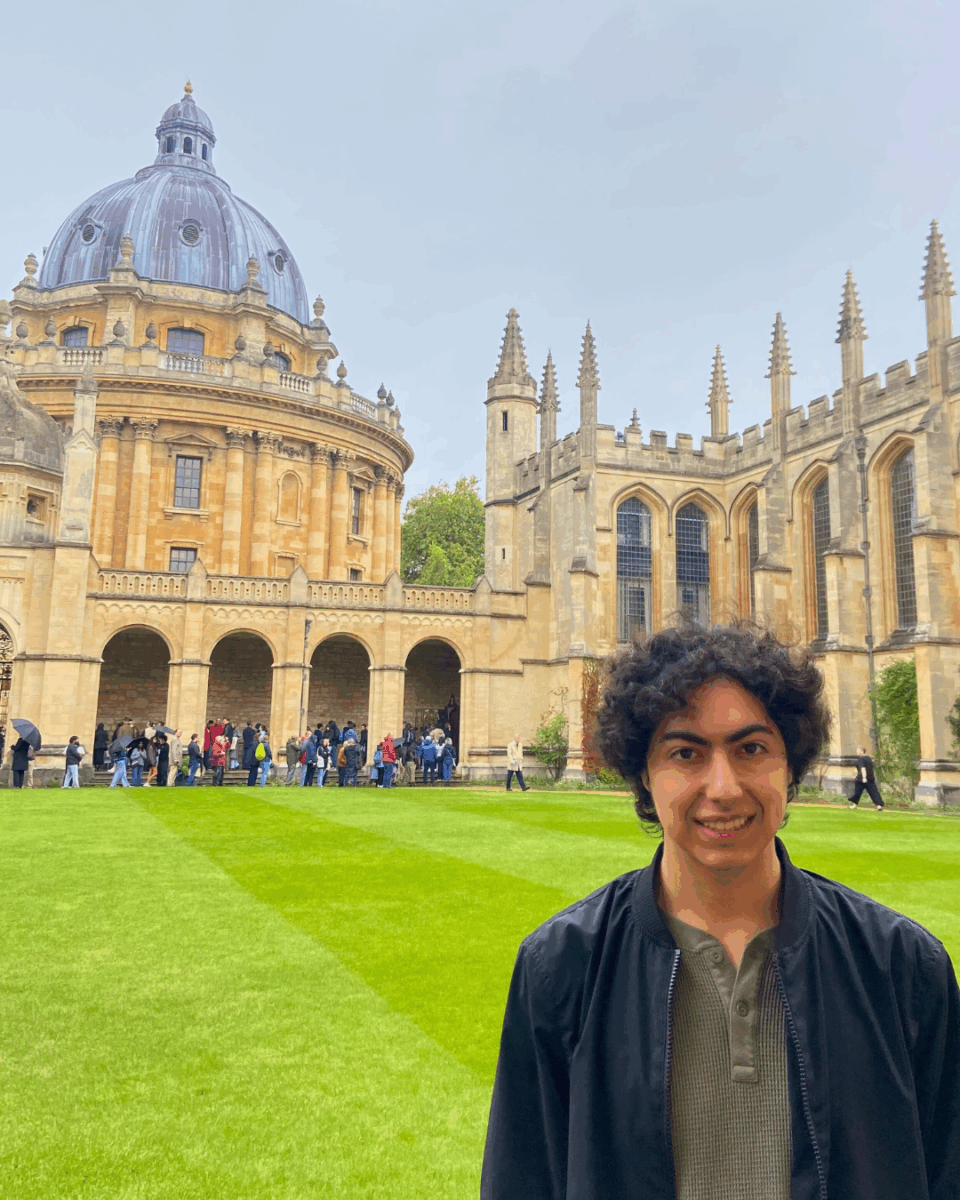 Me inside All Souls College with the iconic Radcliffe Camera behind me