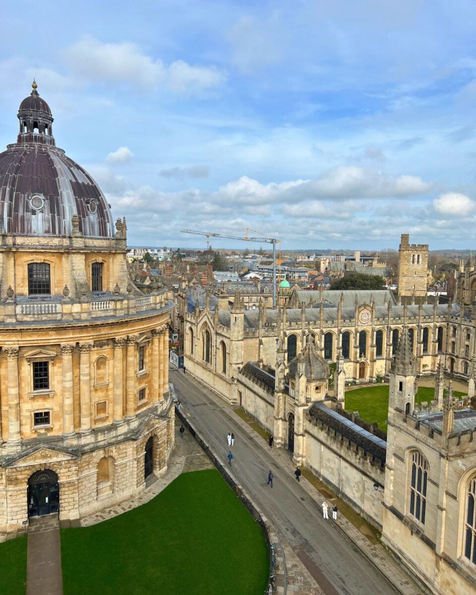 The Radcliffe Camera on the left and All Souls College on the right