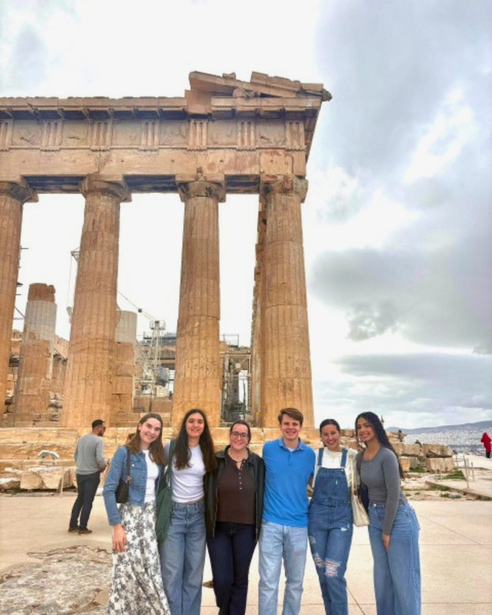 The Parthenon sits at the top of the Acropolis overlooking Athens, Greece, and dates back to the 5th century BCE
